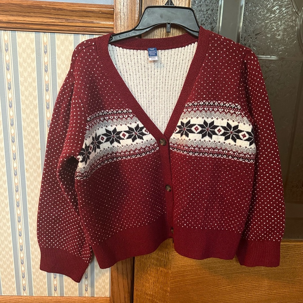 Old Navy Button-Front Fair Isle Cardigan Sweater for Girls